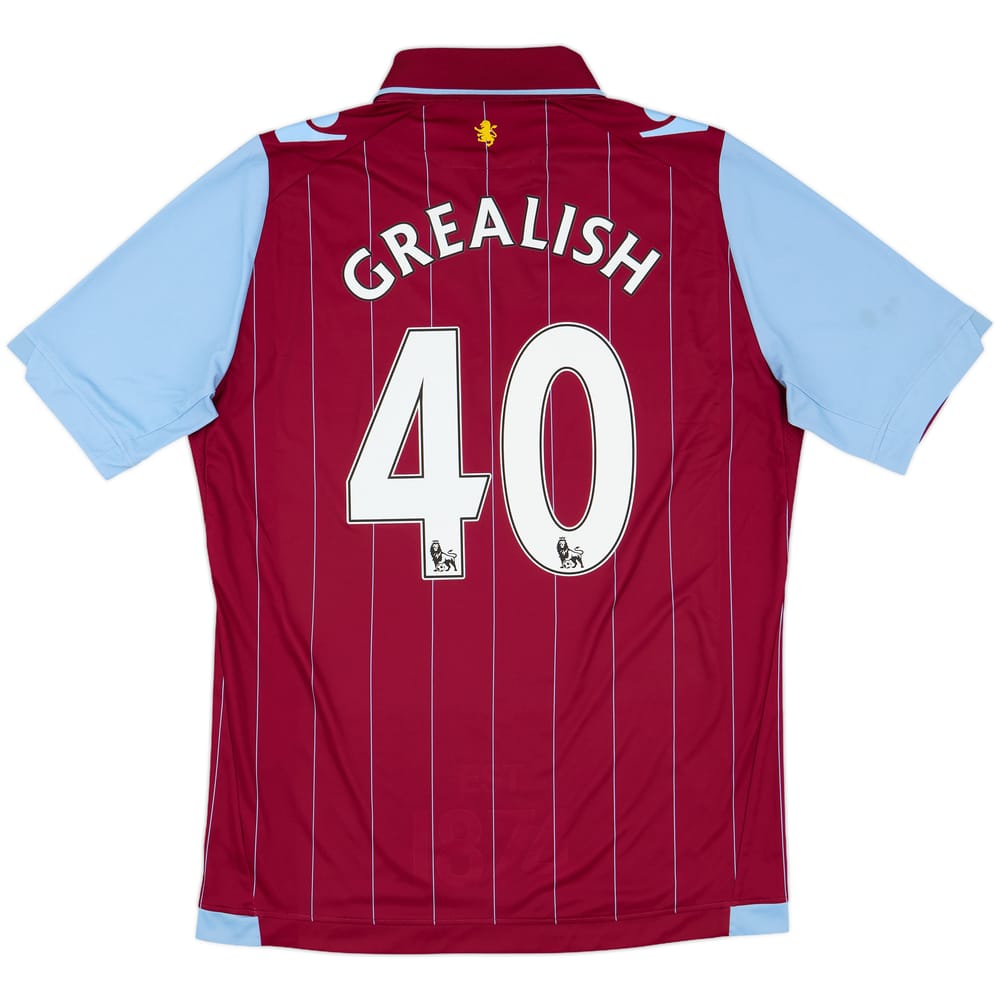 2014-15 Aston Villa Home Shirt Grealish #40 - 8/10 - (L)