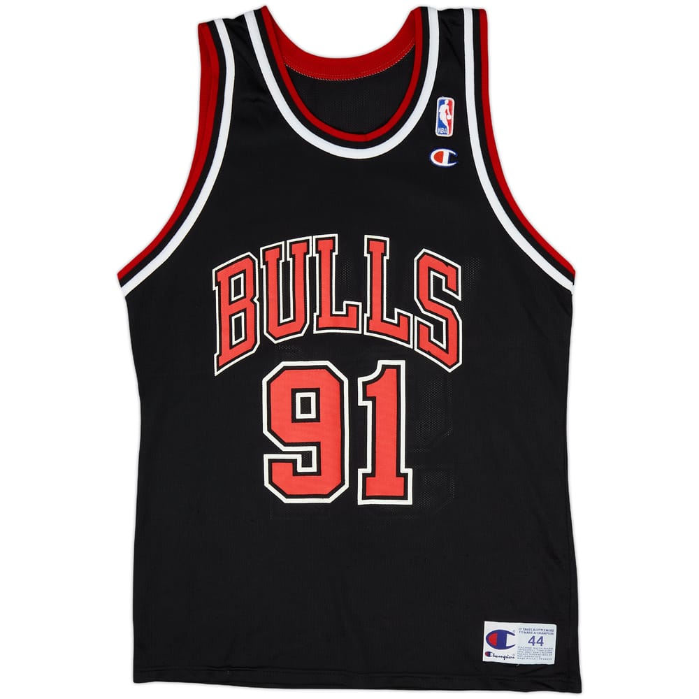 1995-98 Chicago Bulls Rodman #91 Champion Alternate Jersey - 8/10 - (L)