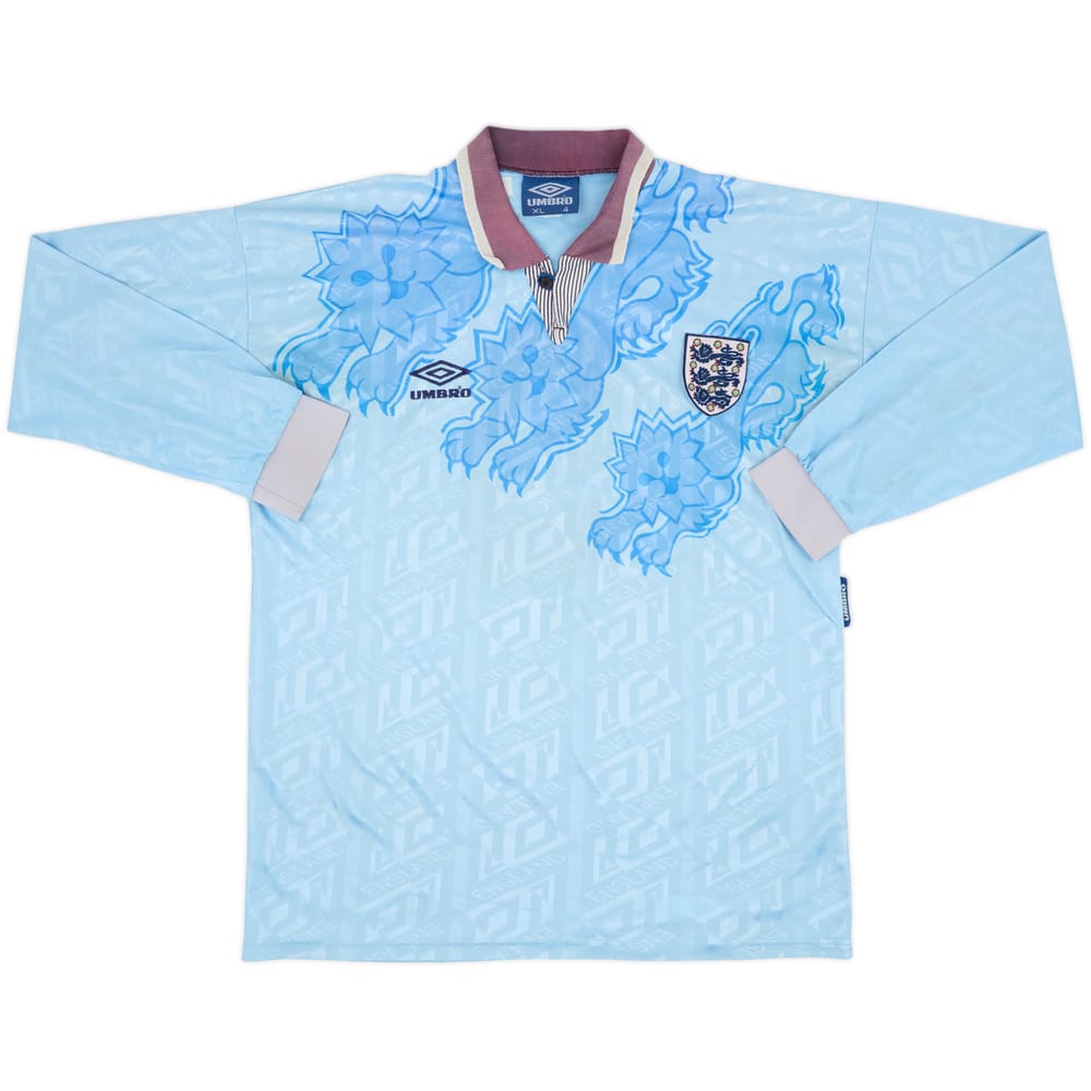 1992-93 England Third L/S Shirt #9 - 4/10 - (XL)