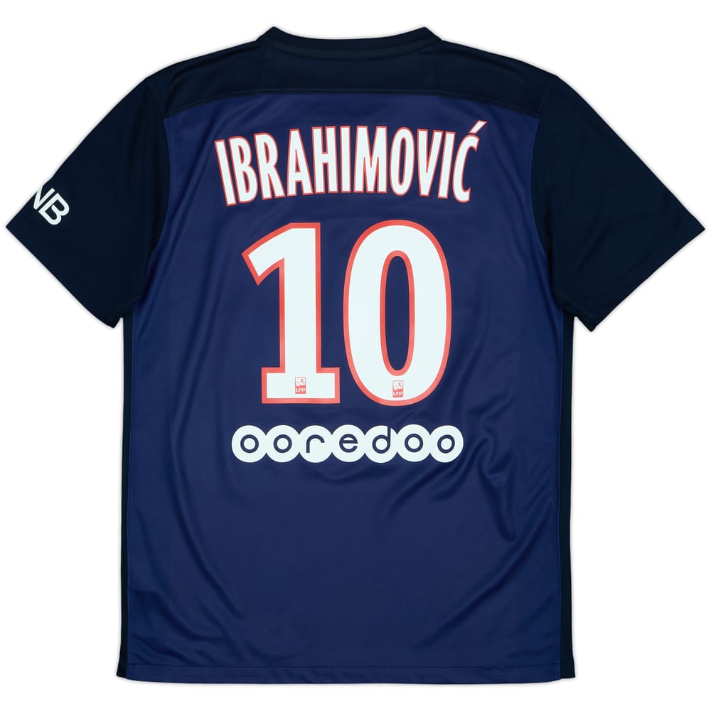 2015-16 Paris Saint-Germain Home Shirt Ibrahimovic #10 - 8/10 - (M)