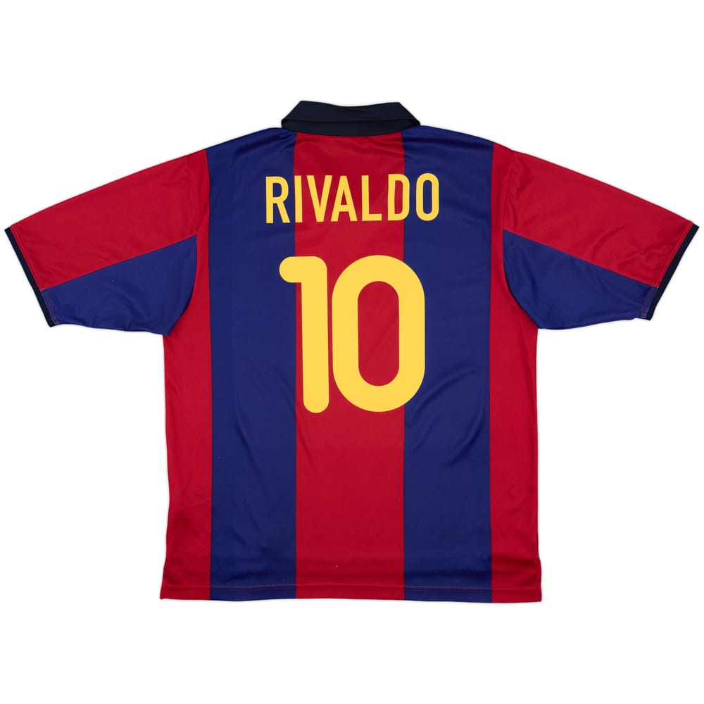 2000-01 Barcelona Basic Home Shirt Rivaldo #10 - 8/10 - (L)