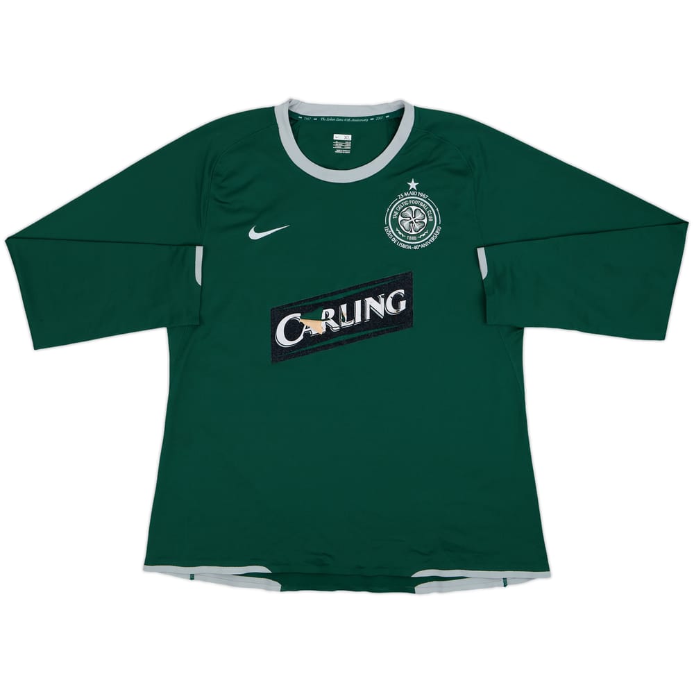 2007-08 Celtic Player Issue Away L/S Shirt - 4/10 - (XL)