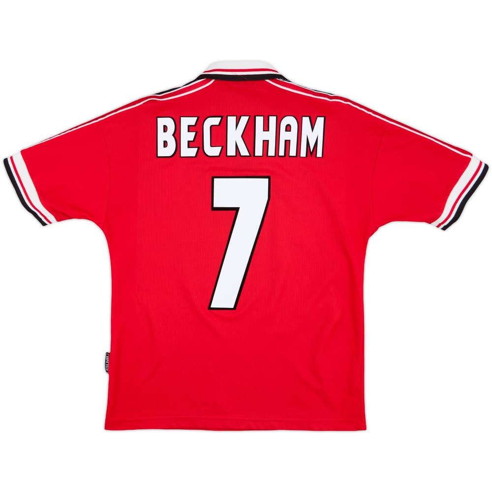 1998-00 Manchester United Home Shirt Beckham #7 - 6/10 - (Y)