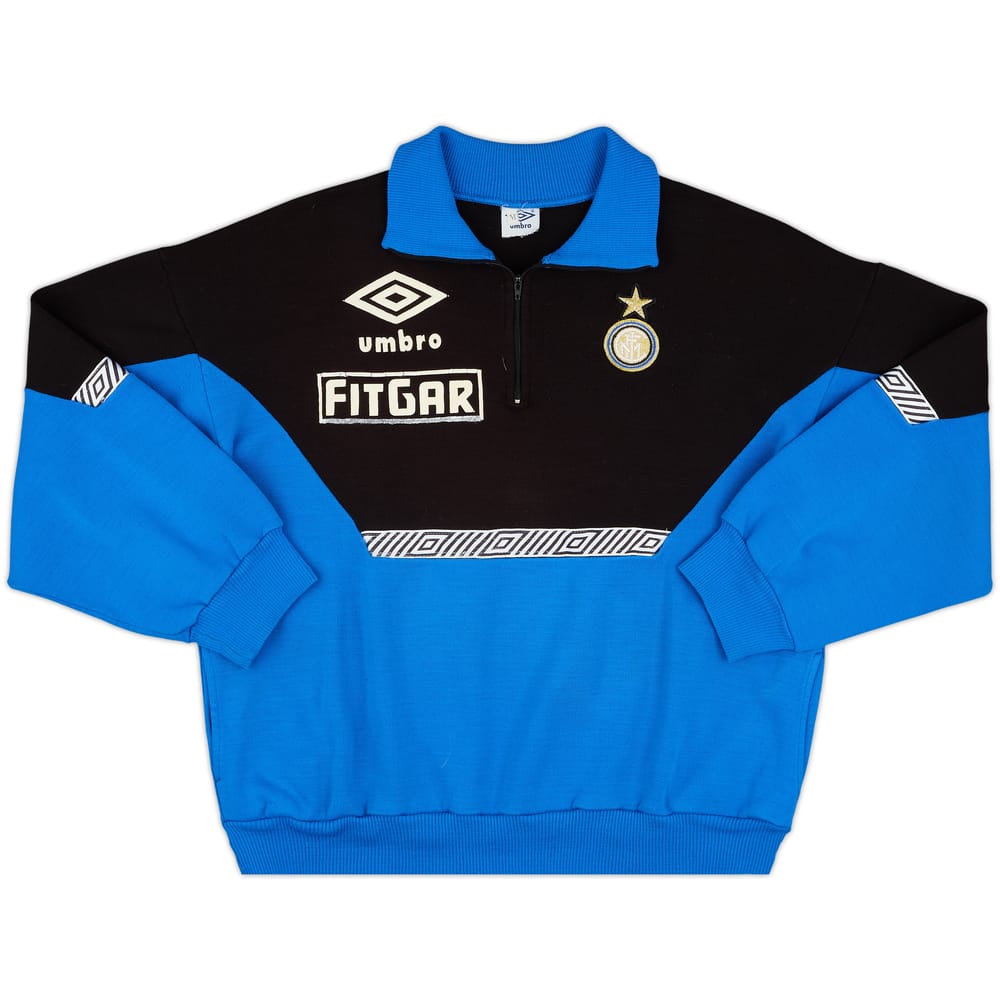 1991-92 Inter Milan Umbro 1/4 Zip Sweat Top - 6/10 - (M)