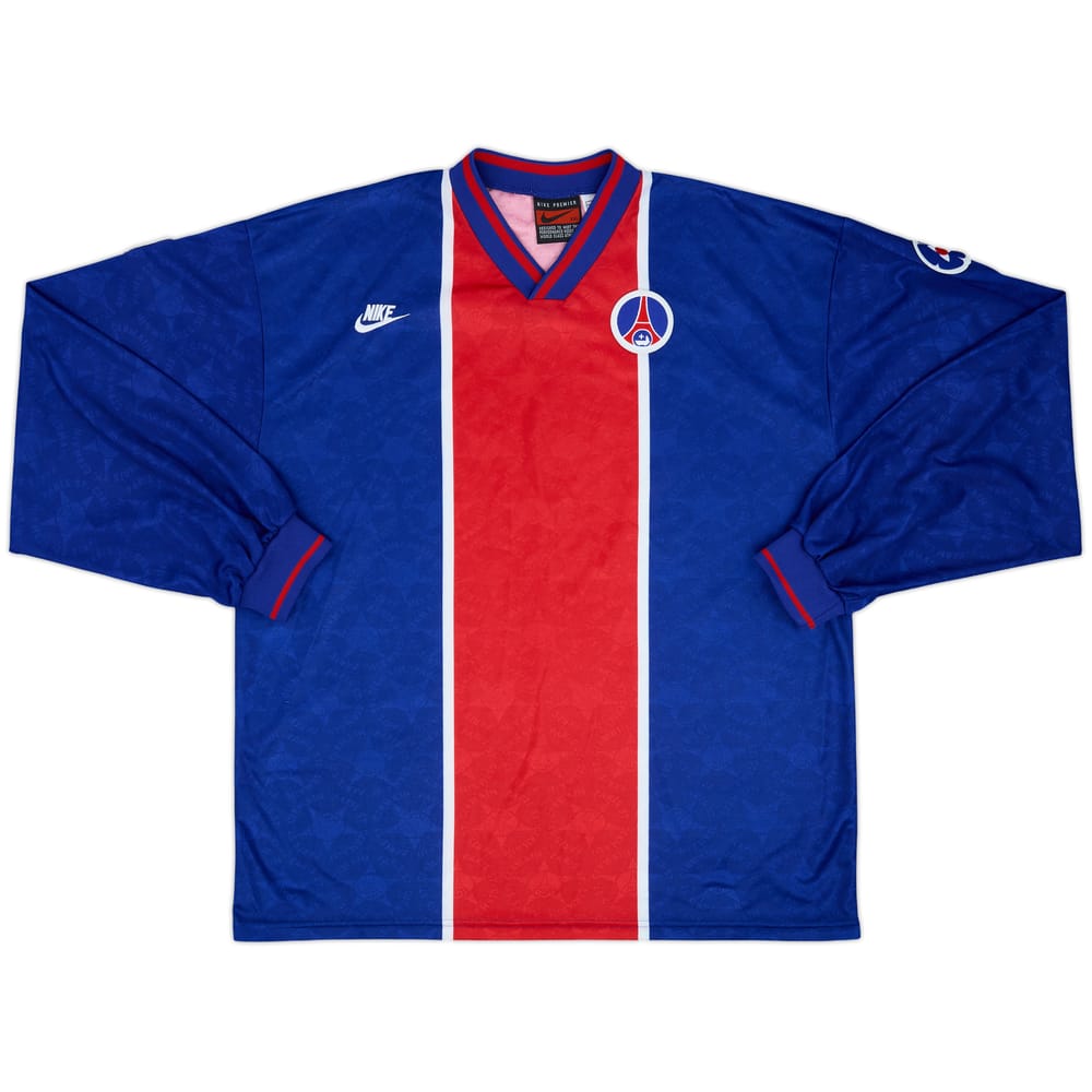 Camiseta de local versión jugador de manga larga del Paris Saint-Germain 1995-96 - 8/10 - (XXL)