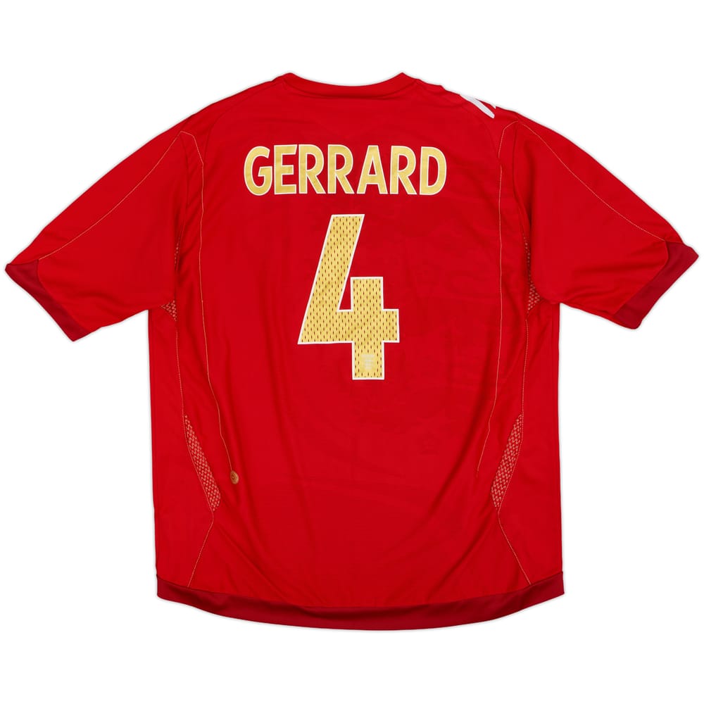 2006-08 England Away Shirt Gerrard #4 - 7/10 - (XL)