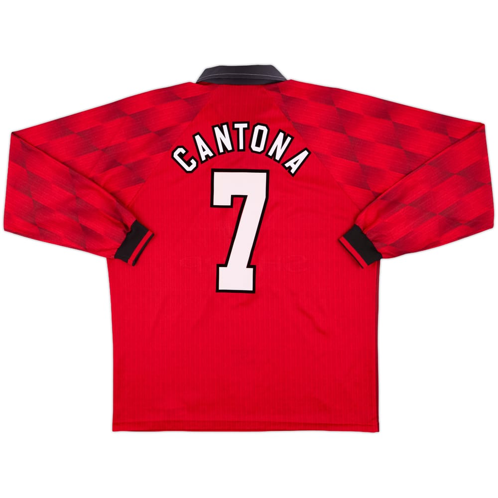 1996-98 Manchester United Home L/S Shirt Cantona #7 - 9/10 - (L)
