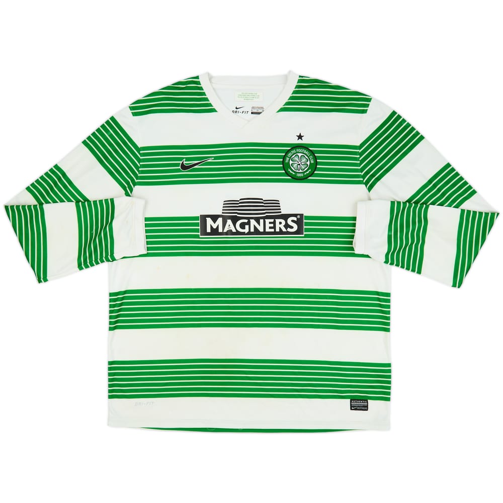 2013-15 Celtic Home L/S Shirt - 5/10 - (XL)