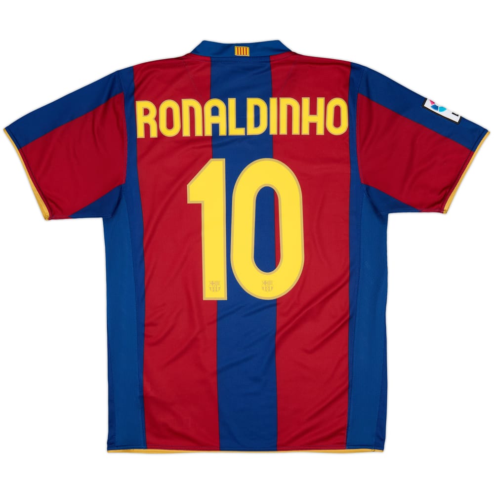 2007-08 Barcelona Home Shirt Ronaldinho #10 - 7/10 - (M)