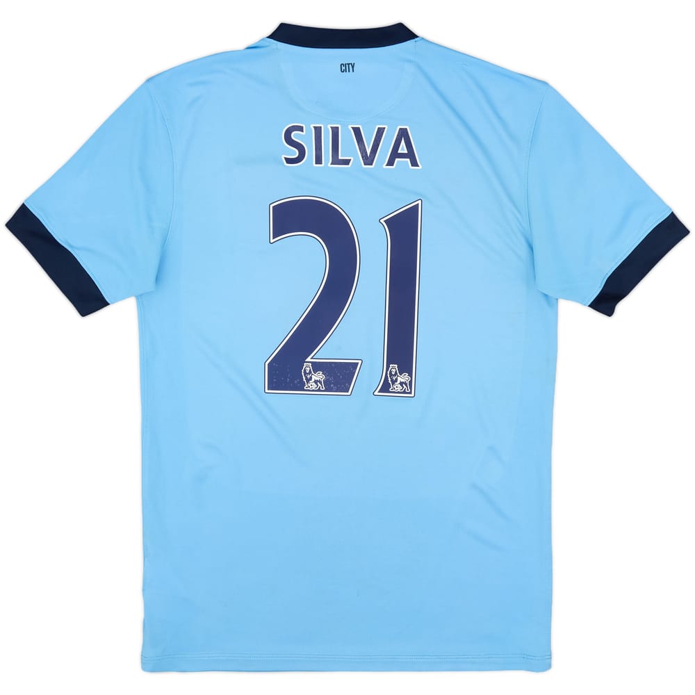 2014-15 Manchester City Home Shirt Silva #21 - 7/10 - (M)