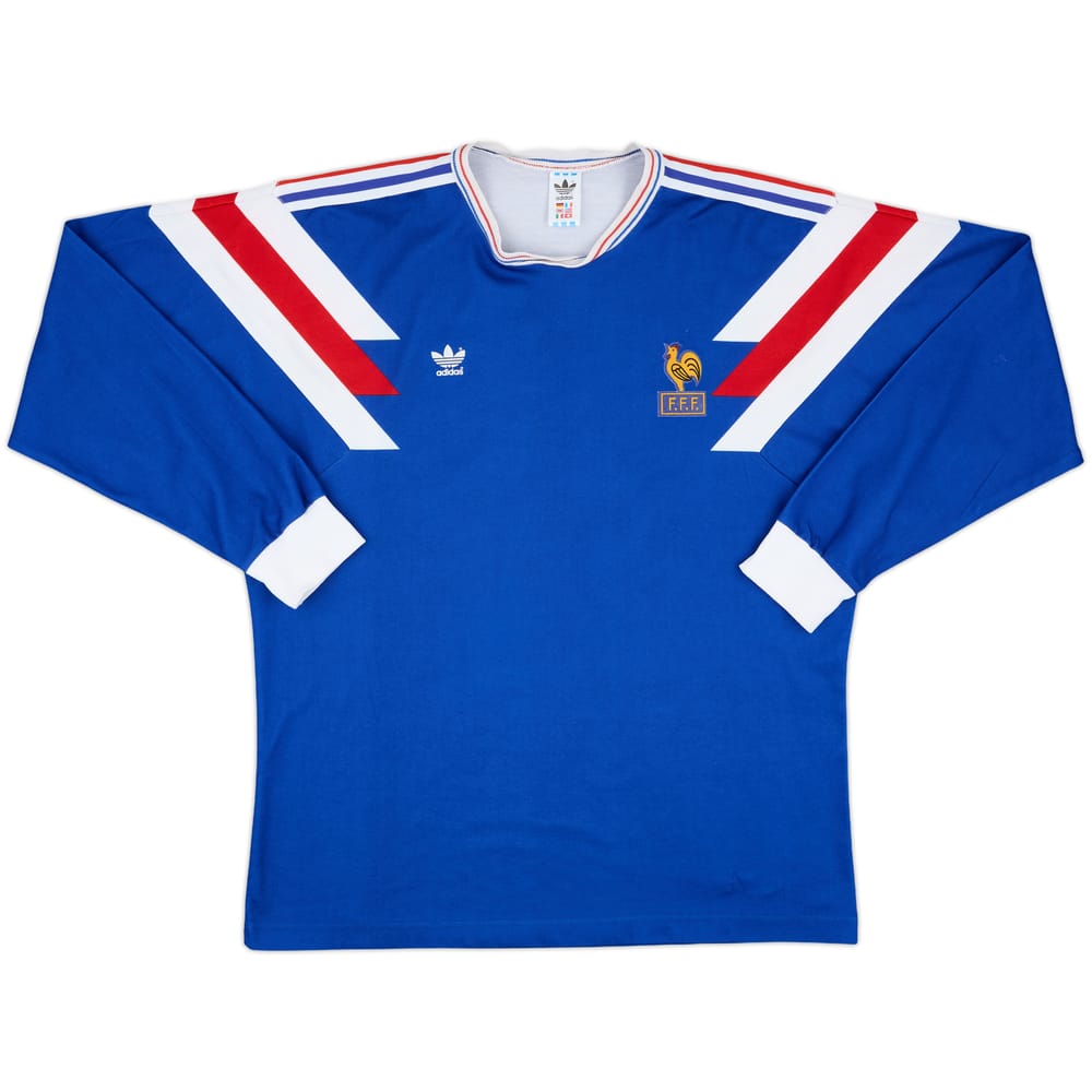 1990-91 France U-21 Match Issue Home L/S Shirt #12