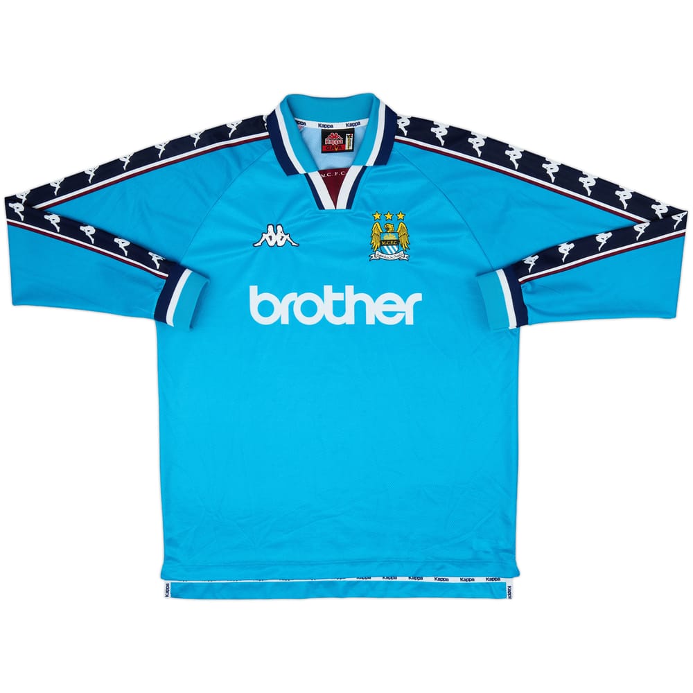 1997-99 Manchester City Home L/S Shirt - 9/10 - (XL)