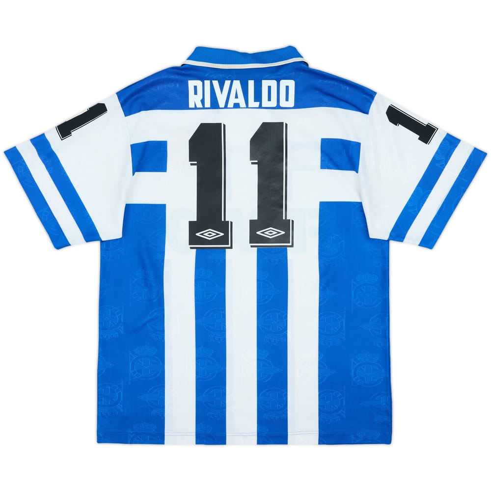 1994-97 Deportivo de La Coruna Home Shirt Rivaldo #11 - 7/10 - (L)