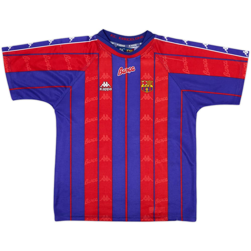 1997-98 Barcelona Home Shirt - 8/10 - (L.Boys)
