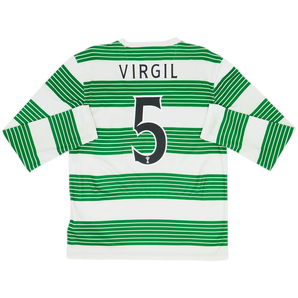 2013-15 Celtic Home L/S Shirt Virgil #5 - 4/10 - (M)