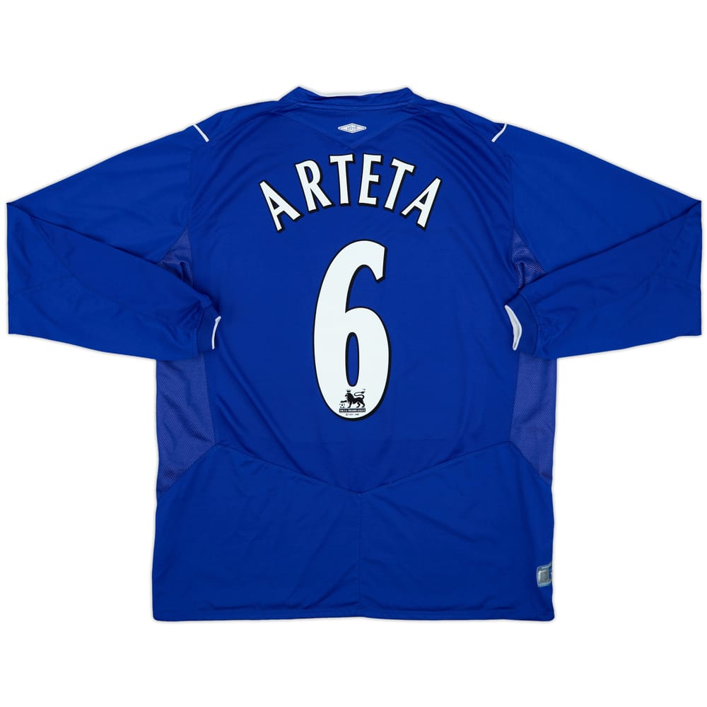 2004-05 Everton Home L/S Shirt Arteta #6 - 6/10 - (L)