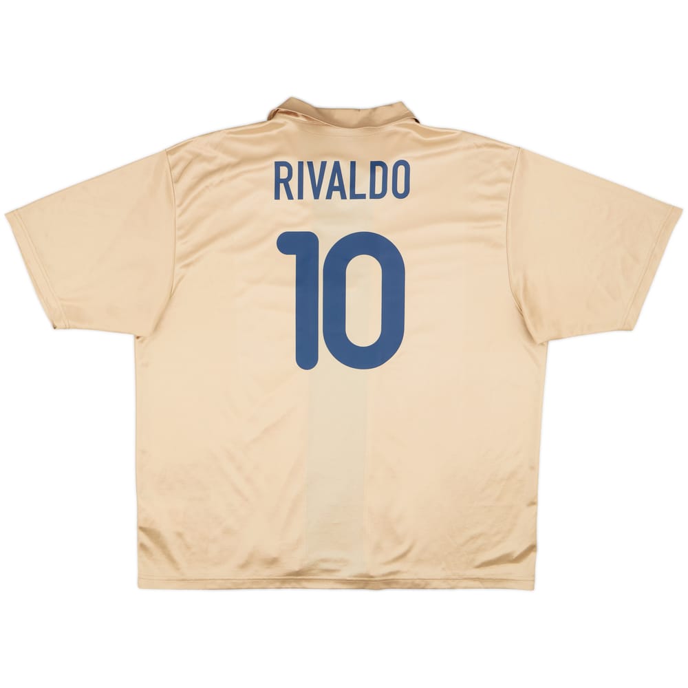 Camiseta básica de visitante del Barcelona 2001-03 Rivaldo #10 - 7/10 - (XXL)