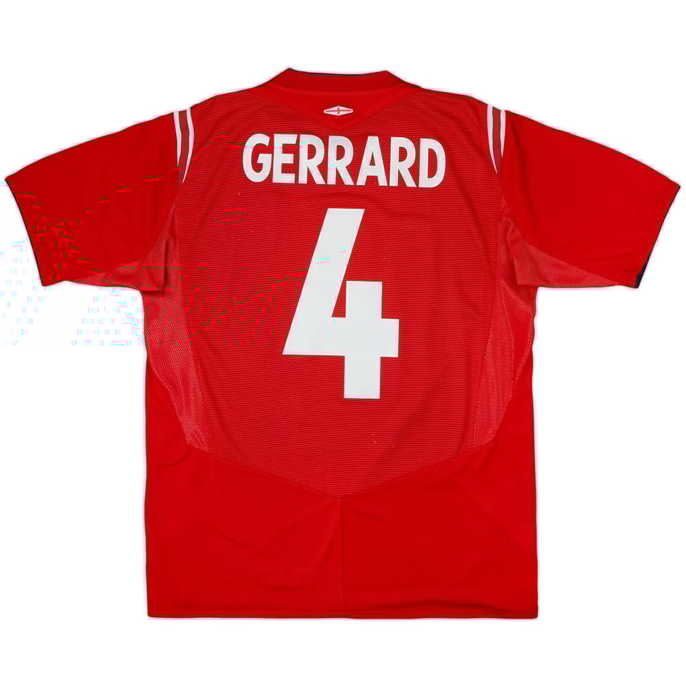 2004-06 Inglaterra Camiseta Visitante Gerrard #4 - 6/10 - (L)