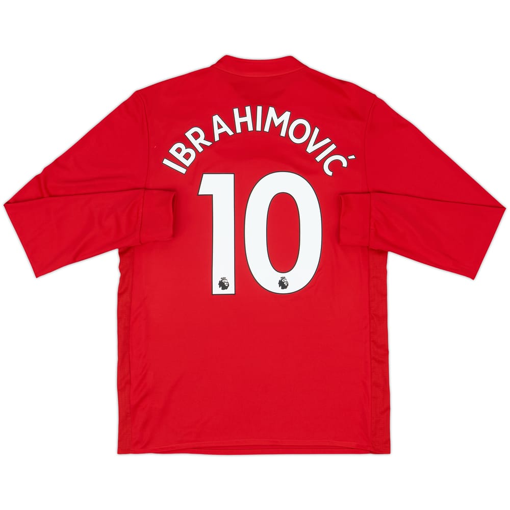 2017-18 Manchester United Home L/S Shirt Ibrahimovic #10 - 9/10 - (M)