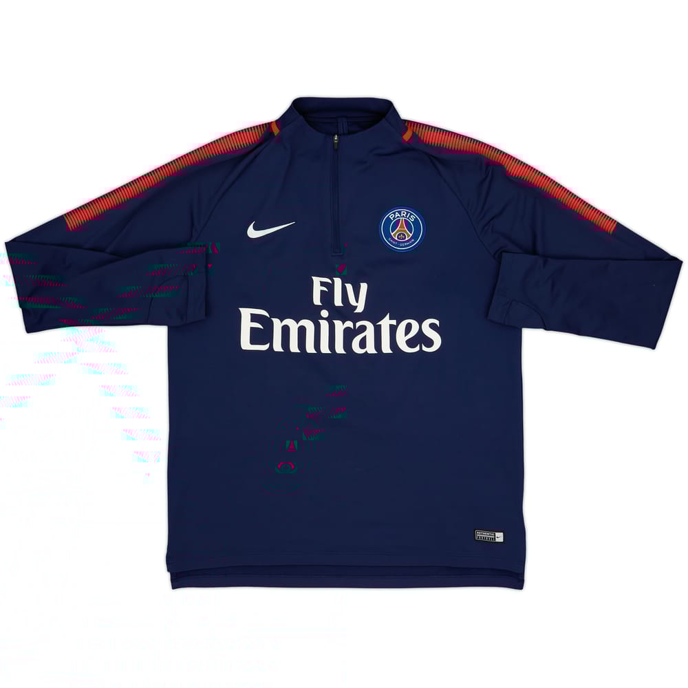 2017-18 Paris Saint-Germain Nike 1/4 Zip Drill Top - 8/10 - (L)