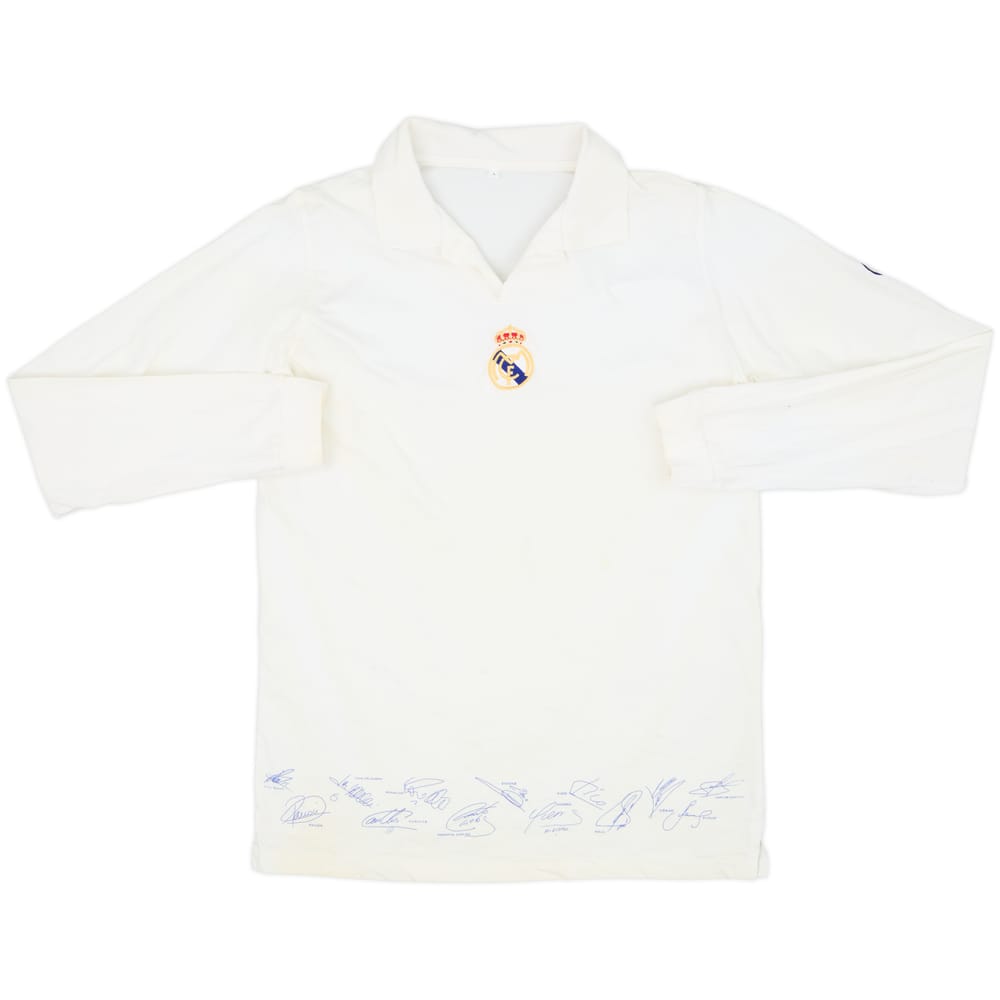 2002-03 Real Madrid 'Signed' Cotton L/S Shirt - 8/10 - (L)