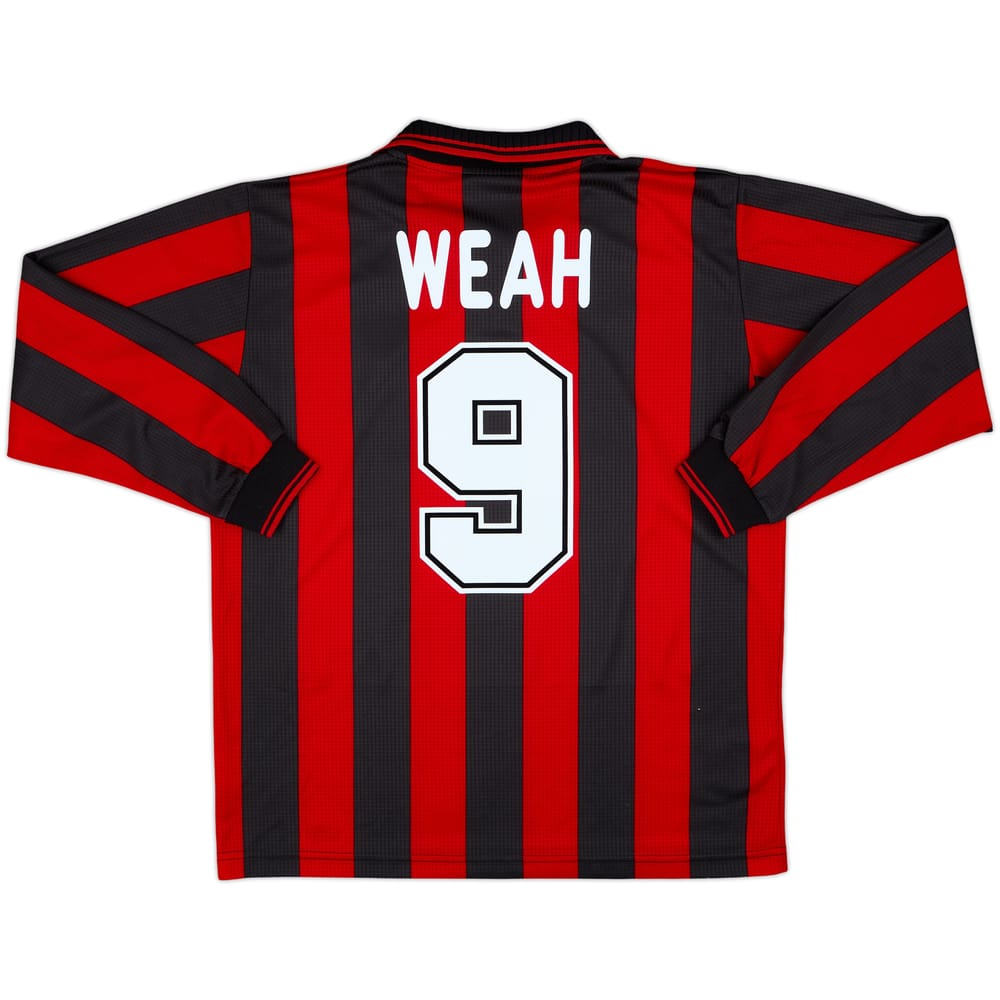 1997-98 AC Milan Home L/S Shirt Weah #9 - 8/10 - (M)