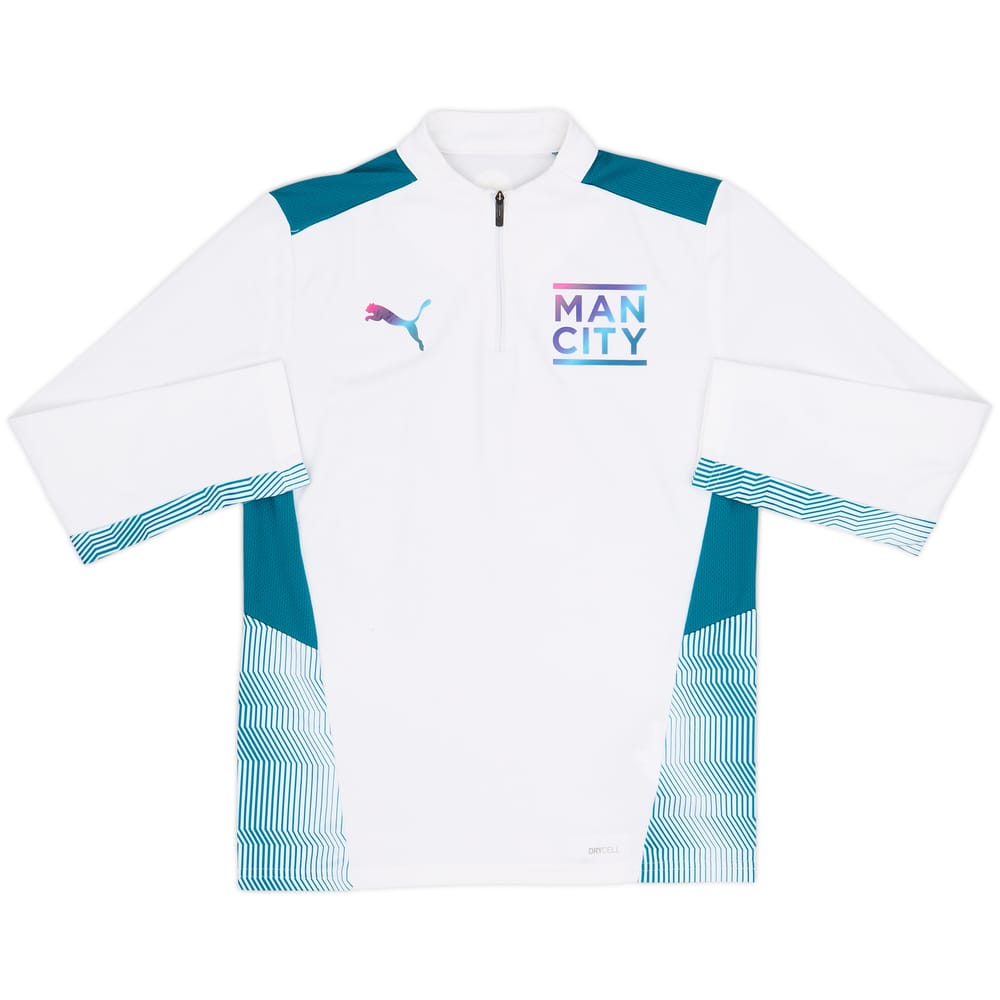 2021-22 Manchester City Puma 1/4 Zip Drill Top - 8/10 - (L.Boys)