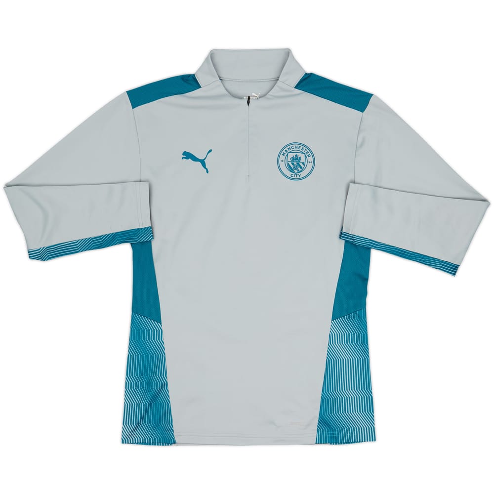 2021-22 Manchester City Puma 1/4 Zip Drill Top - 8/10 - (S)
