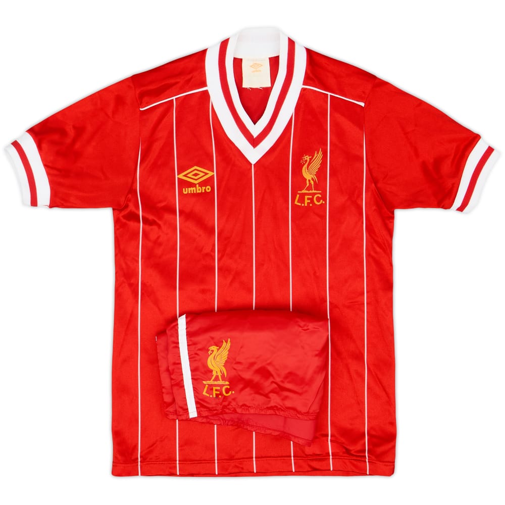 1982-85 Liverpool Home Shirt & Shorts - 7/10 - (L.Boys)