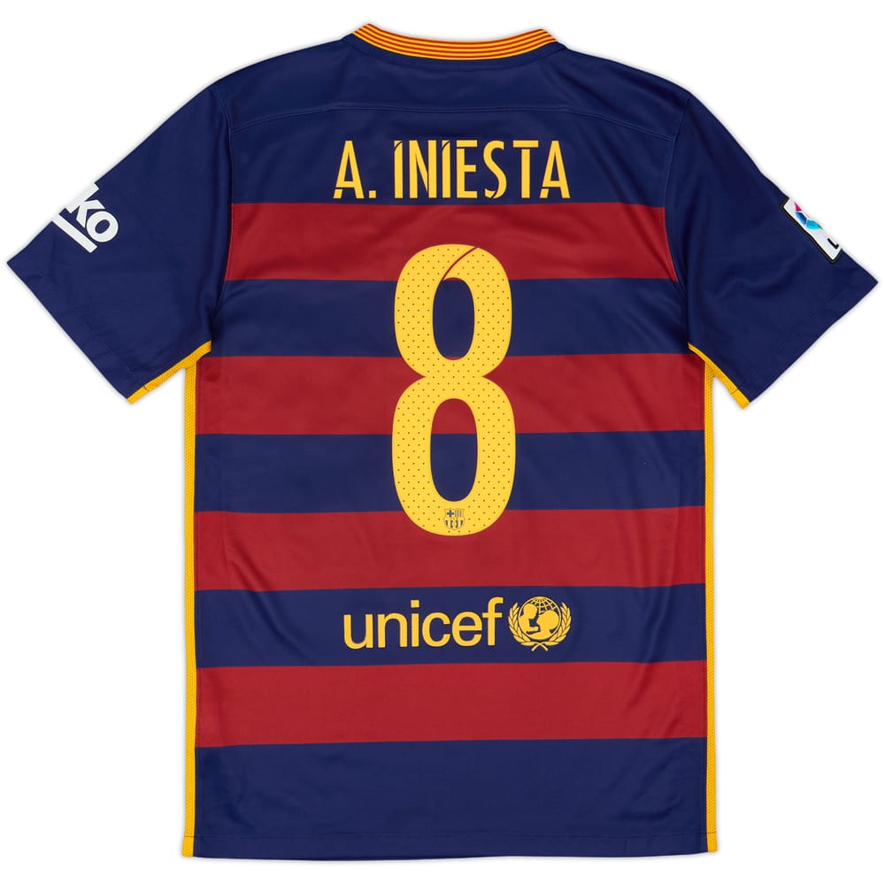 2015-16 Barcelona Home Shirt A.Iniesta #8 - 6/10 - (S)