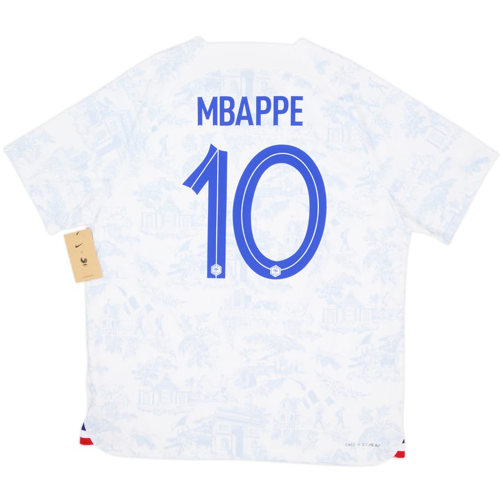 2022-23 France Authentic Away Shirt Mbappe #10 (XL)