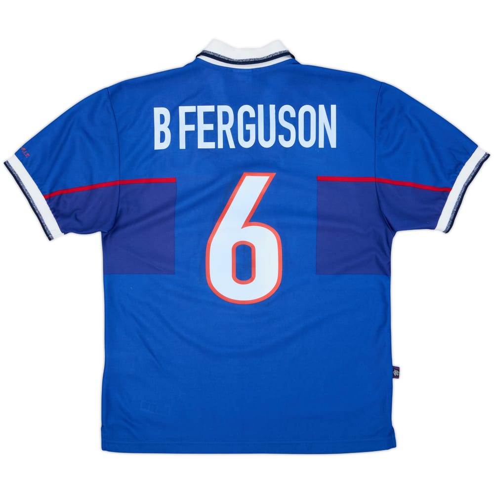 1997-99 Rangers Home Shirt B Ferguson #6 - 8/10 - (M)