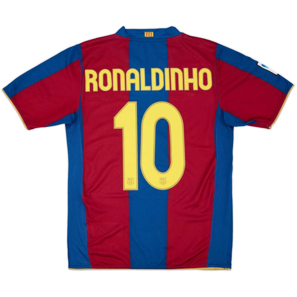 2007-08 Barcelona Home Shirt Ronaldinho #10 - 8/10 - (S)