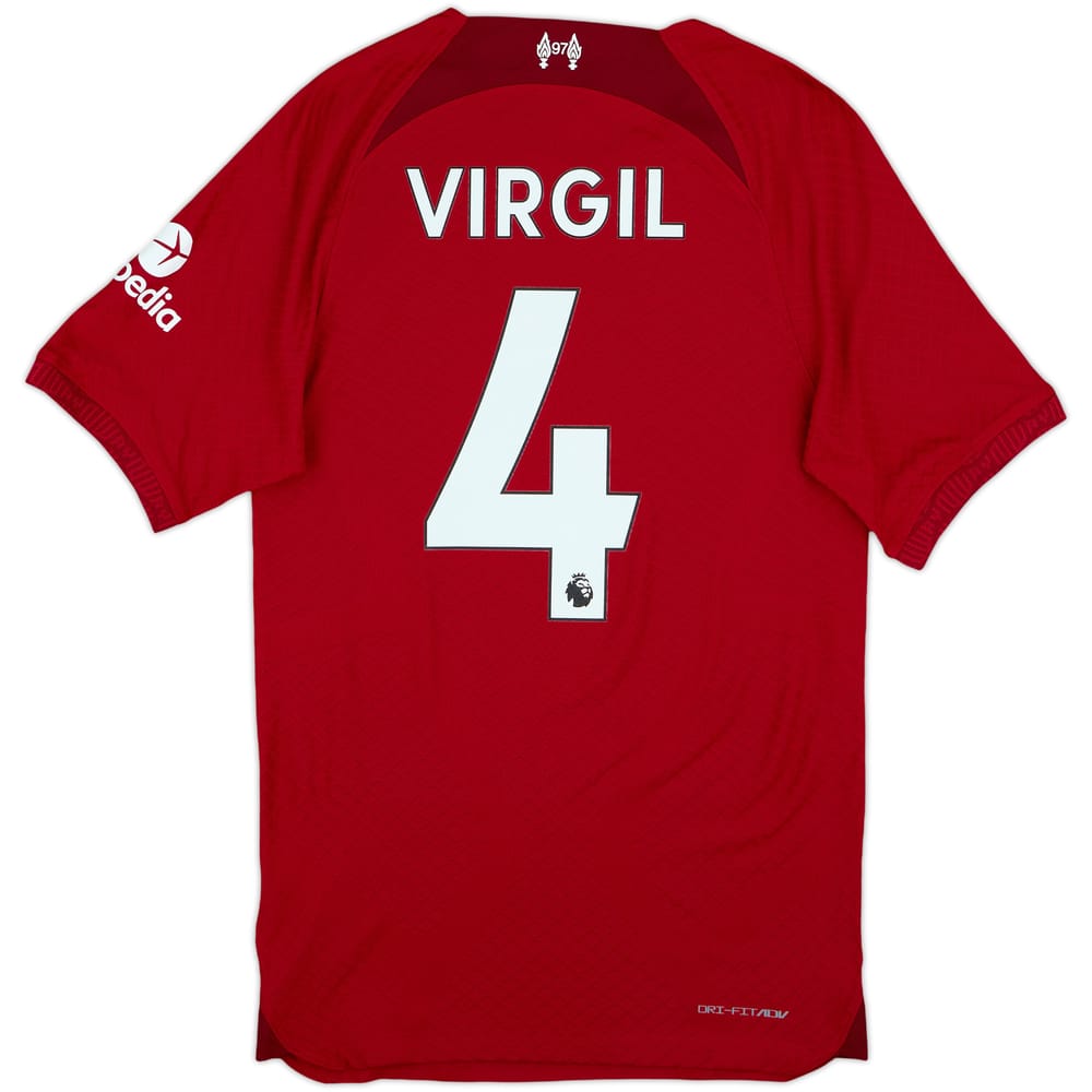 2022-23 Liverpool Authentic Home Shirt Virgil #4 - 10/10 - (XS)