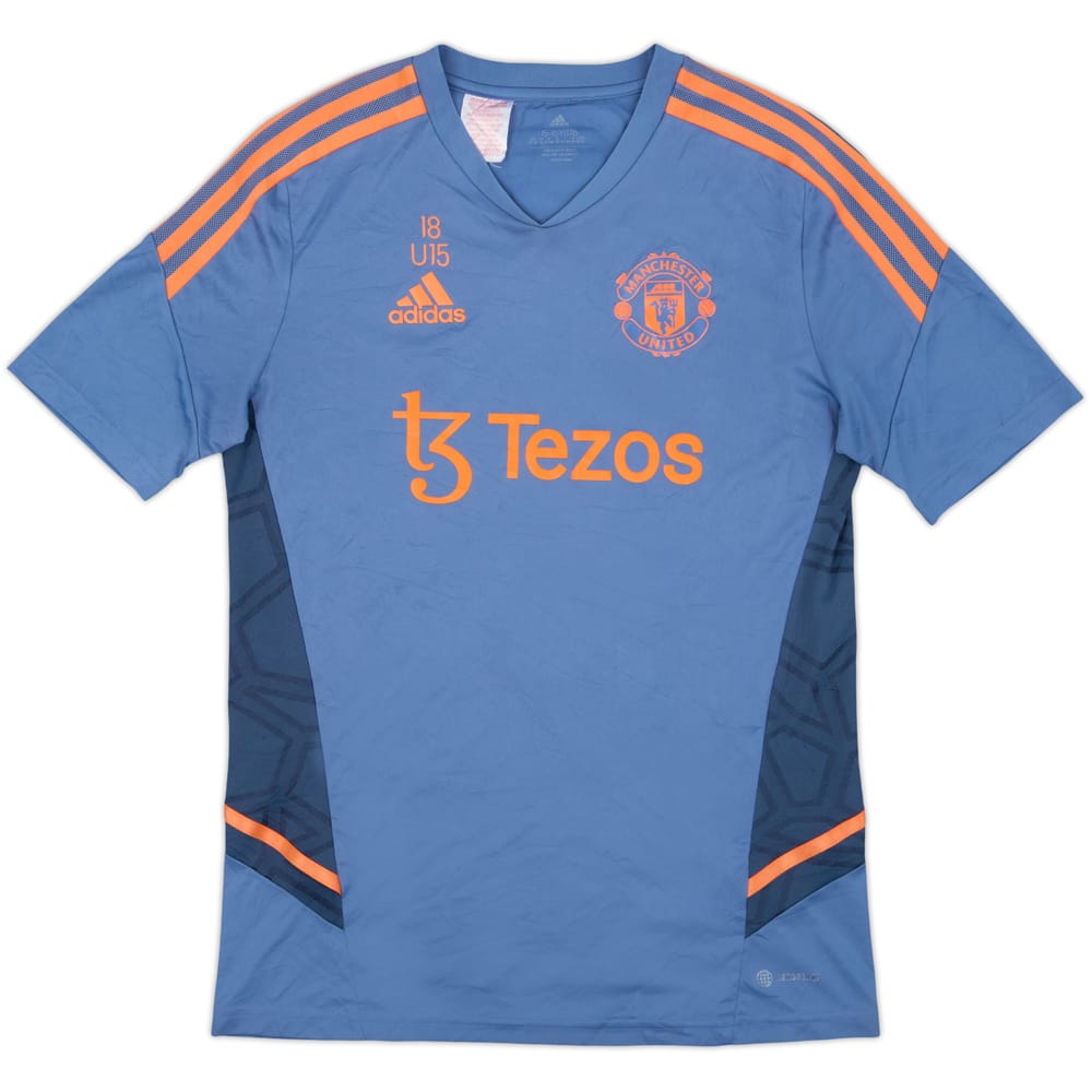 2022-23 Manchester United adidas Youth Player Issue Training Shirt #18 - 9/10 - (XL.Boys)