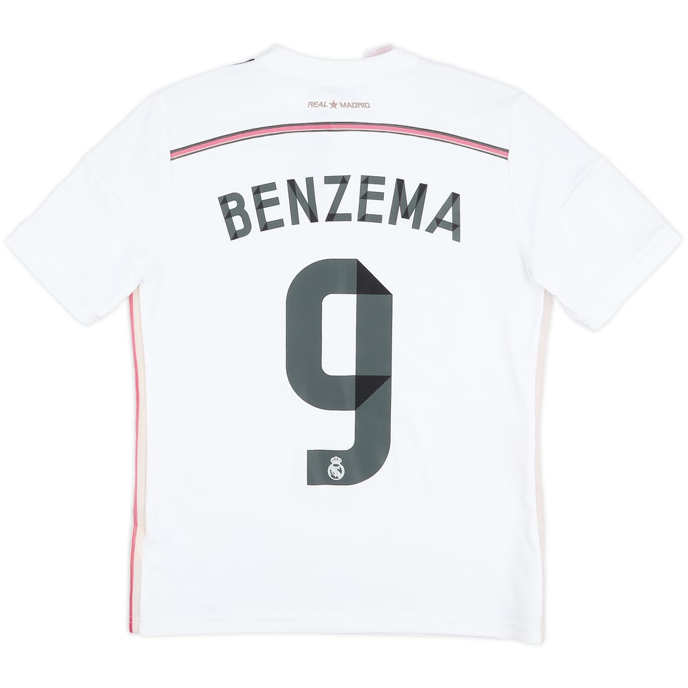 2014-15 Real Madrid Home Shirt Benzema #9 - 7/10 - (L.Boys)