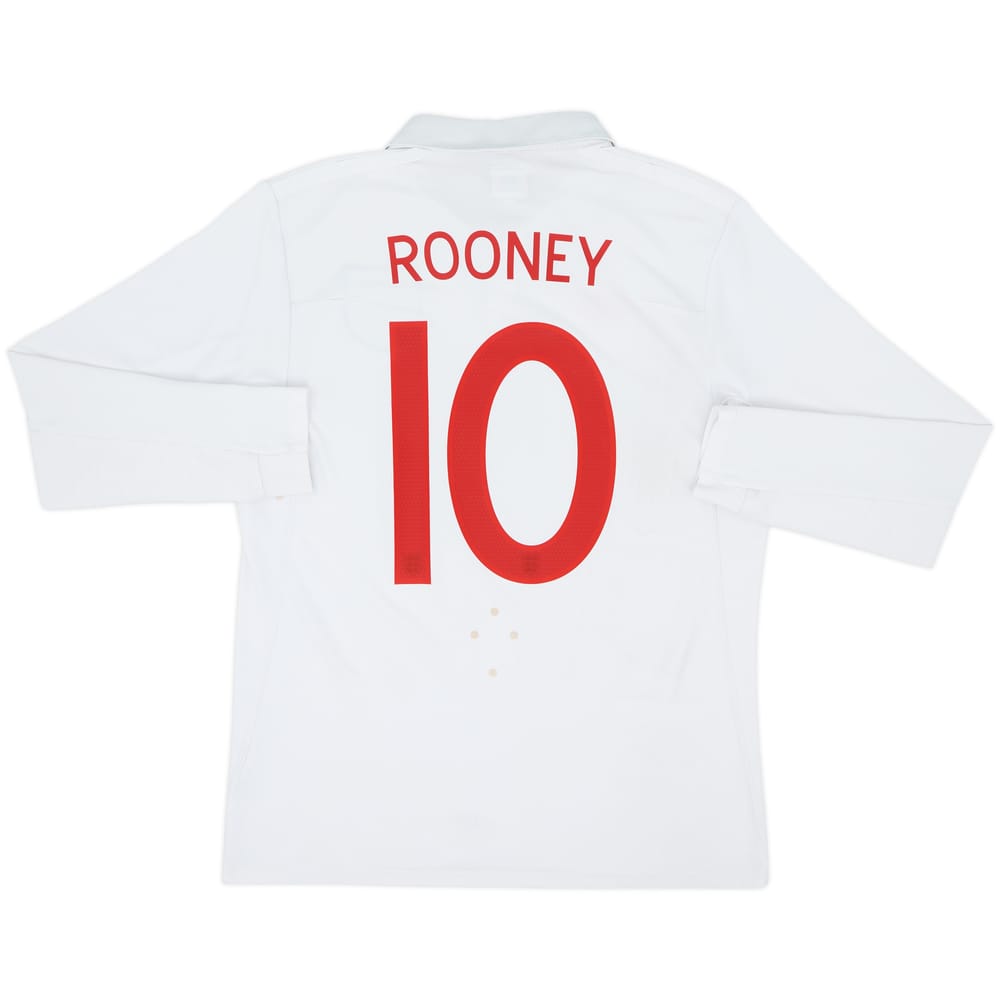 2009-10 England Home L/S Shirt Rooney #10 - 6/10 - (M)