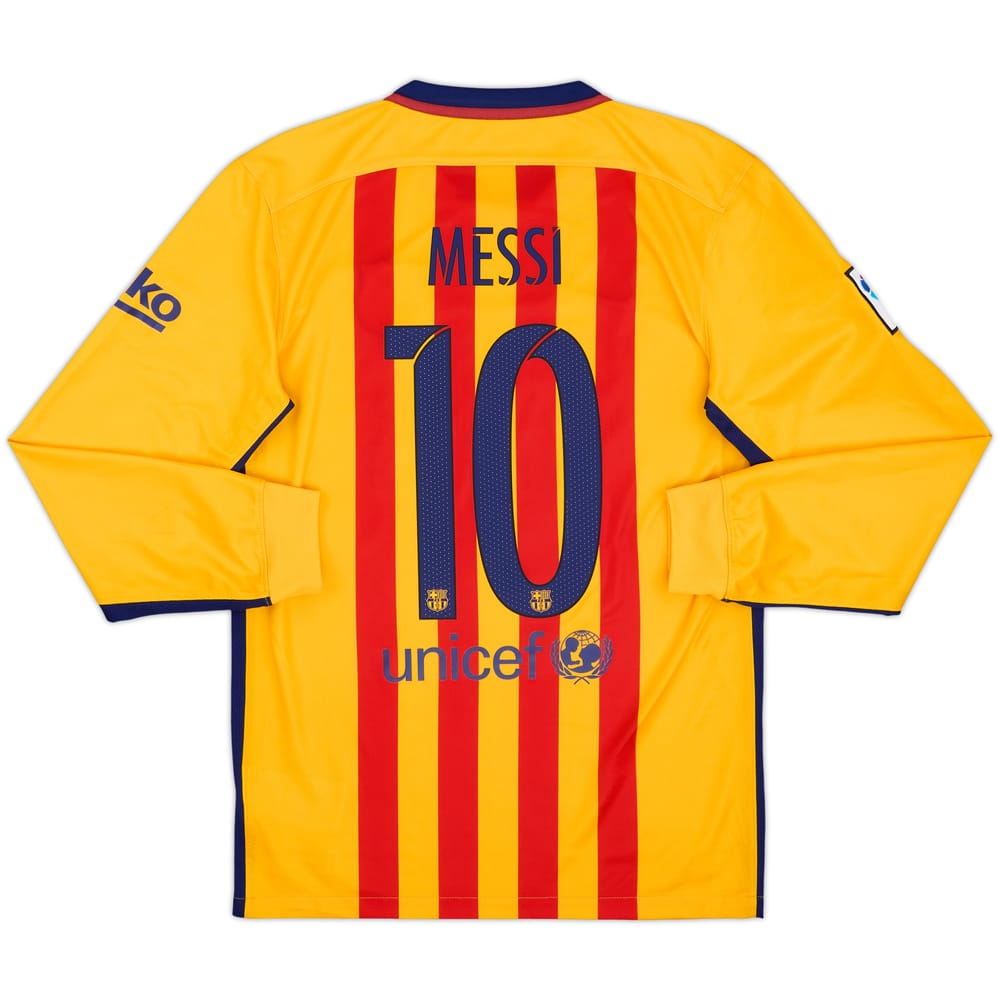 2015-16 Barcelona Away L/S Shirt Messi #10 - 9/10 - (S)