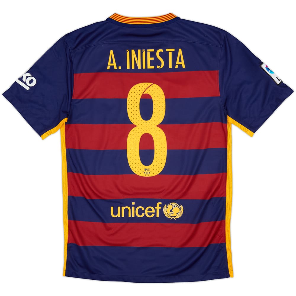 2015-16 Barcelona Home Shirt A.Iniesta #8 - 6/10 - (S)