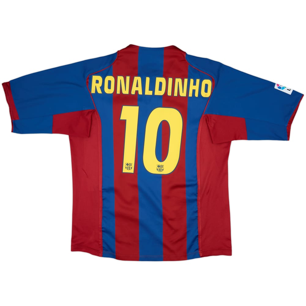 2004-05 Barcelona Home Shirt Ronaldinho #10 - 8/10 - (XL)