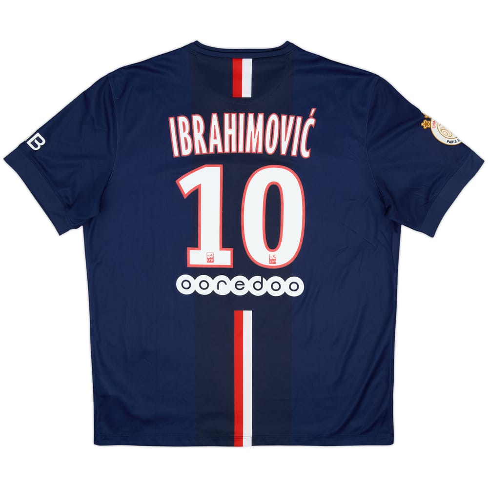 2014-15 Paris Saint-Germain Home Shirt Ibrahimovic #10 - 10/10 - (XL)