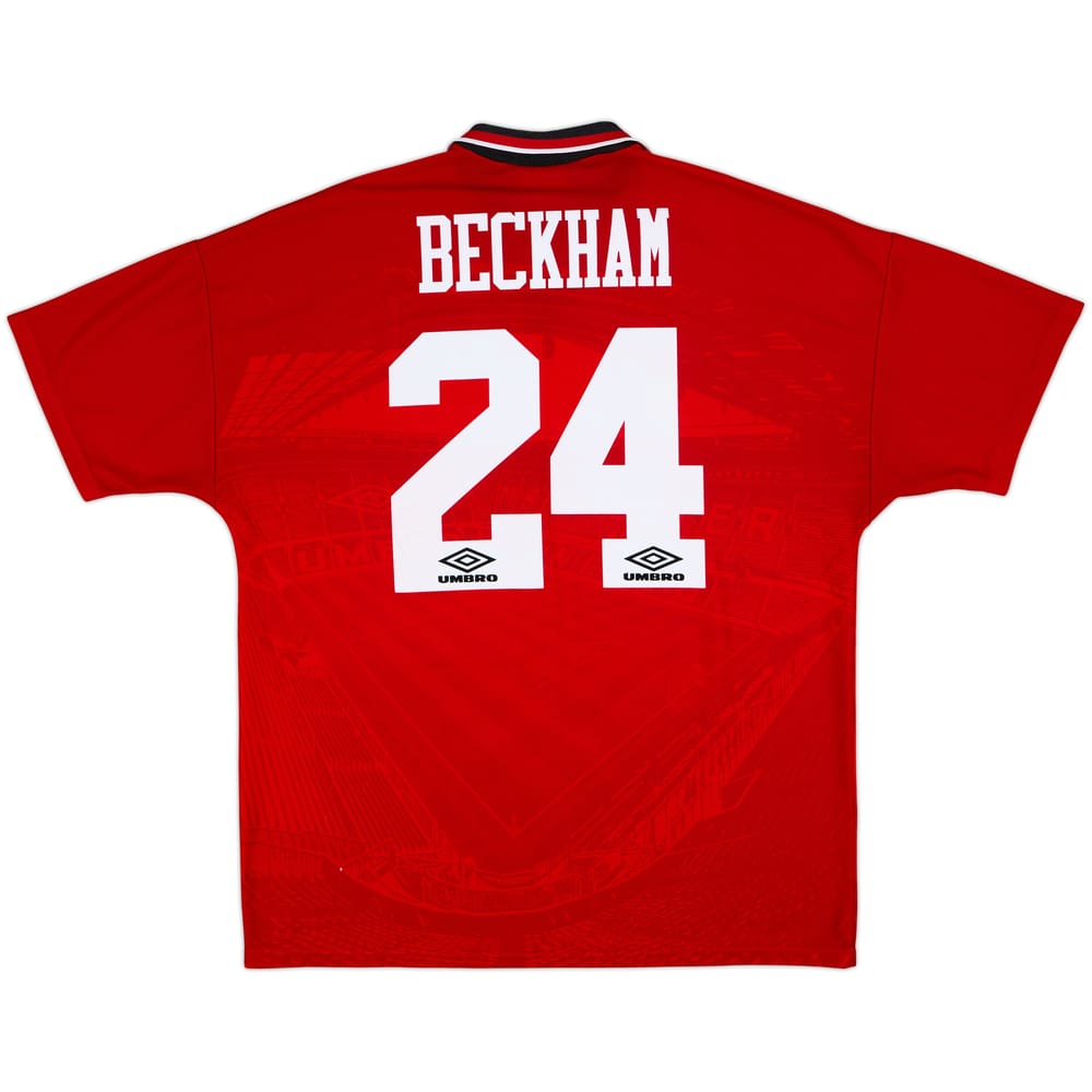 1994-96 Manchester United Home Shirt Beckham #24 - 9/10 - (XL)