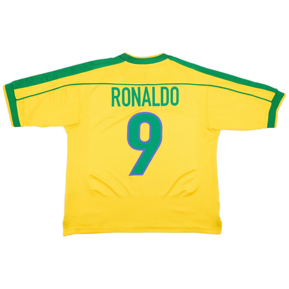 1998-00 Brazil Home Shirt Ronaldo #9 - 8/10 - (S)