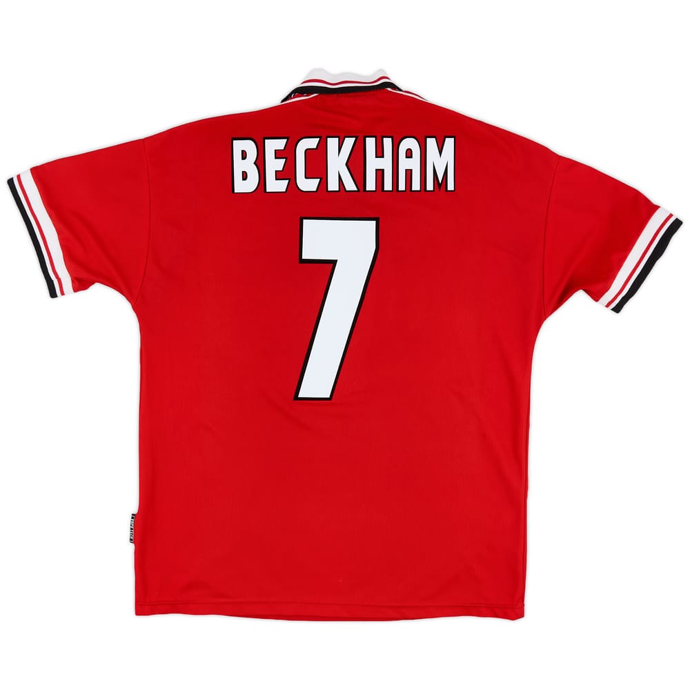 1998-00 Manchester United 'UEFA Champions League Winners' Home Shirt Beckham #7 - 5/10 - (L)