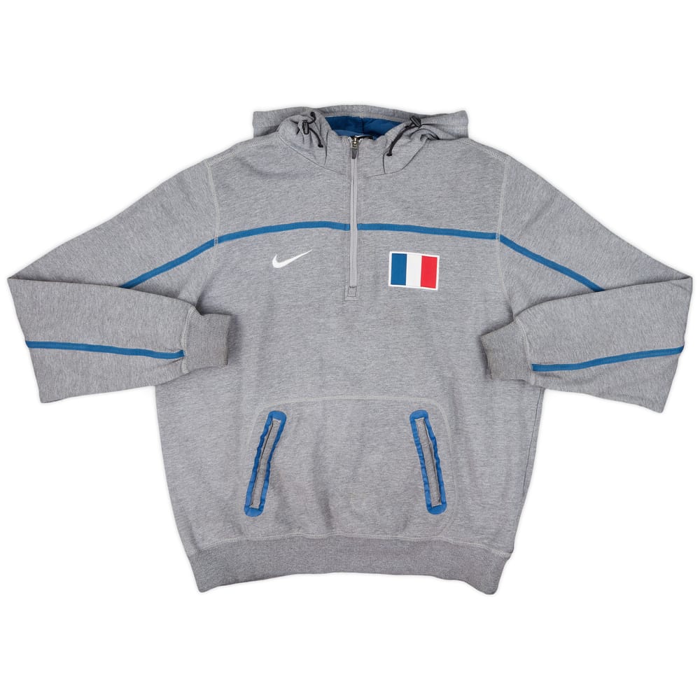 2011-12 France Nike Hooded 1/4 Zip Sweat Top - 10/10 - (L)