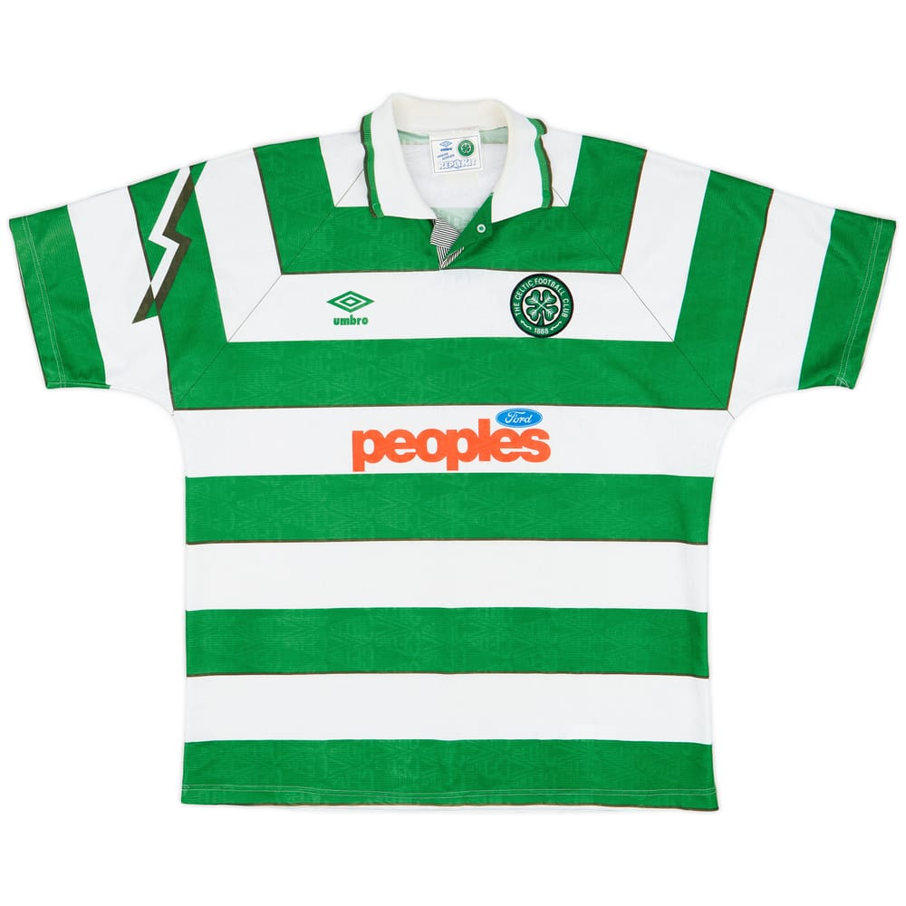 1991-92 Celtic Home Shirt - 9/10 - (XL)