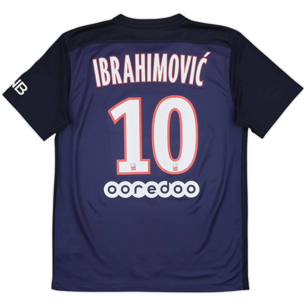 2015-16 Paris Saint-Germain Home Shirt Ibrahimovic #10 - 7/10 - (M)