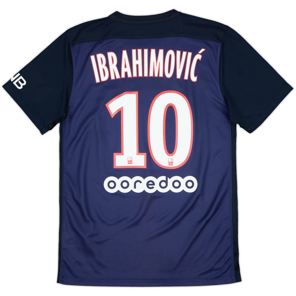 2015-16 Paris Saint-Germain Home Shirt Ibrahimovic #10 - 9/10 - (S)