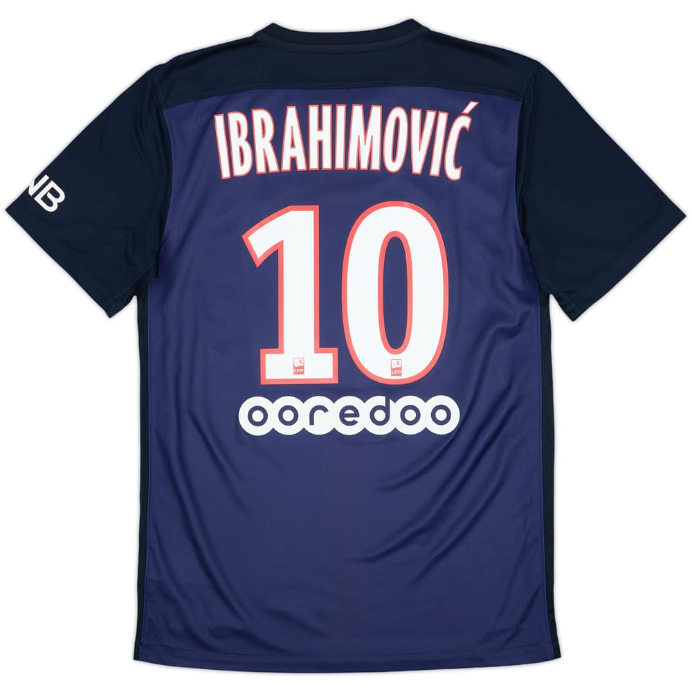 2015-16 Paris Saint-Germain Home Shirt Ibrahimovic #10 - 7/10 - (S)