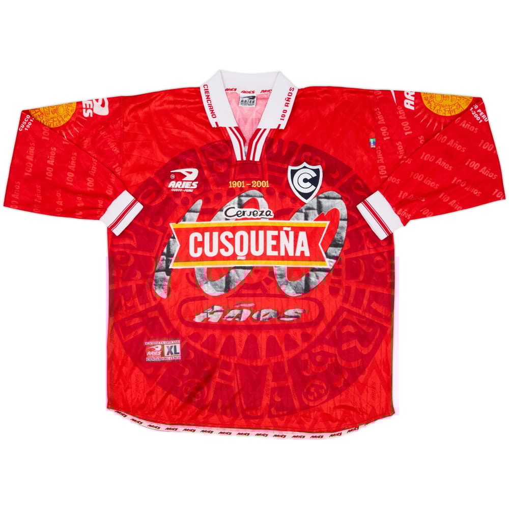 2001 Club Cienciano Centenary Home L/S Shirt #7 - 4/10 - (XL)